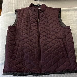 Weatherproof Quilted Vest in Burgundy and Gray